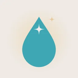 Logotipo de Asombro y Virtud: una gota con un destello
